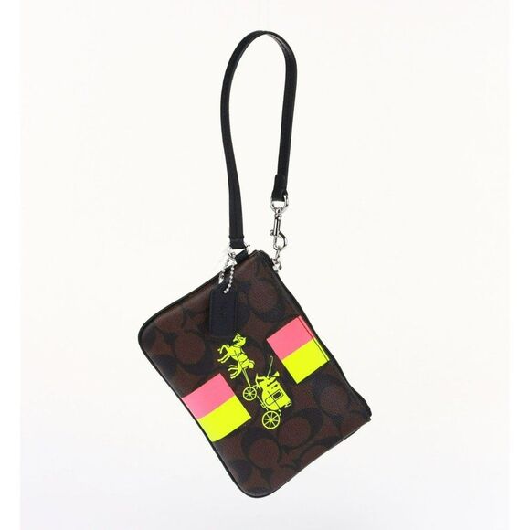 NEW COACH Brown Horse Carriage Phone Card Wallet Wristlet - Picture 3 of 11